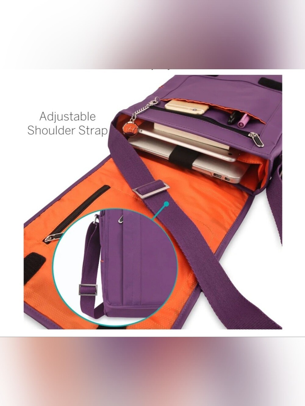 Purple Men's Crossbody Messenger Bag - Unbranded - Picture 3 of 8